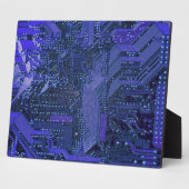 Blauw cyber circuit printplaat tech kunst elektron fotoplaat (Zijkant)