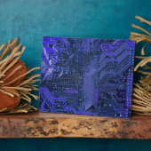 Blauw cyber circuit printplaat tech kunst elektron fotoplaat (Zijkant)