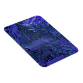 Blauw cyber circuit printplaat tech kunst elektron magneet (Rechterzijde)