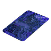 Blauw cyber circuit printplaat tech kunst elektron magneet (Linkerzijde)