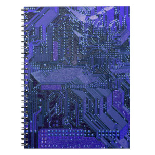 Blauw cyber circuitbord tech-elektronica notitieboek