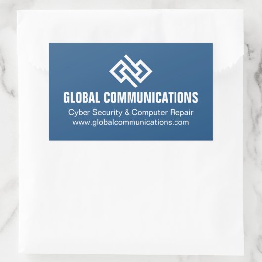 Blauw Cyber Technologie Computerbedrijf Custom Rechthoekige Sticker (Tas)