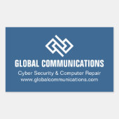 Blauw Cyber Technologie Computerbedrijf Custom Rechthoekige Sticker (Voorkant)