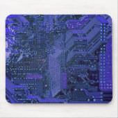 Blauw Cybers Circuit Board Tech Elektronica Muismat (Voorkant)