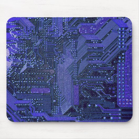 Blauw Cybers Circuit Board Tech Elektronica Muismat (Voorkant)