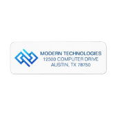 Blauw Cybersecurity Computer Symbool Retouradres Etiket (Voorkant)