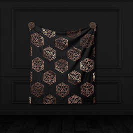 Blauw D20-patroon | RPG Fantasy Tabletop Gamer Dic Fleece Deken