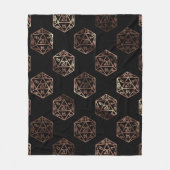 Blauw D20-patroon | RPG Fantasy Tabletop Gamer Dic Fleece Deken (Voorkant)