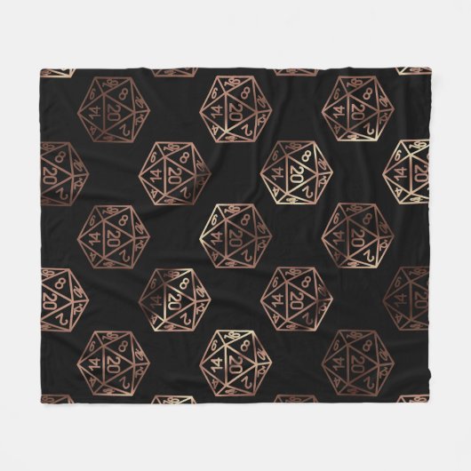 Blauw D20-patroon | RPG Fantasy Tabletop Gamer Dic Fleece Deken (Voorkant (Horizontaal))
