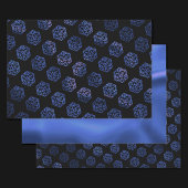 Blauw D20-patroon | RPG Fantasy Tabletop Gamer Dic Inpakpapier Vel