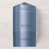 blauw D20 | RPG Tabletop Dice Weddenschap All In One Uitnodiging (Buitenkant)