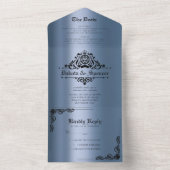 blauw D20 | RPG Tabletop Dice Weddenschap All In One Uitnodiging (Binnen)