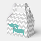Blauw Dachshund Wiener Dog Baby shower geschenkdoo Bedankdoosjes (Achterkant)