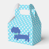 Blauw Dachshund Wiener Dog met Bow Stropdas Favor  Bedankdoosjes (Achterkant)