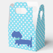Blauw Dachshund Wiener Dog met Bow Stropdas Favor  Bedankdoosjes (Geopend)