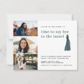 Blauw | Dag naar de fotopartij Tassel Afstuderen Kaart (Voorkant)