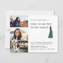 Blauw | Dag naar de fotopartij Tassel Afstuderen Kaart