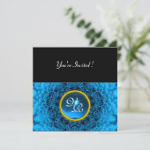 BLAUW DAHLIA, AQUAMARINE, heldergeel Kaart (Staand voorkant)