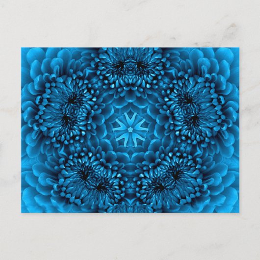 BLAUW DAHLIA BLOEM Abstract Bloemen Briefkaart (Voorkant)