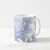 Blauw Dahlia-toolpatroon Koffiemok (Voorkant rechts)