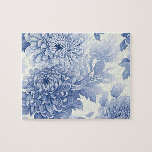 Blauw Dahlia-toolpatroon Legpuzzel