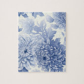 Blauw Dahlia-toolpatroon Legpuzzel (Verticaal)