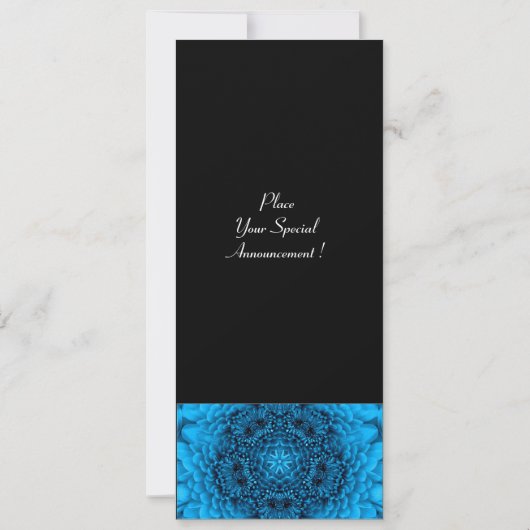 BLAUW DAHLIA, TOPAZ, heldergroen, zwart geel Kaart (Achterkant)