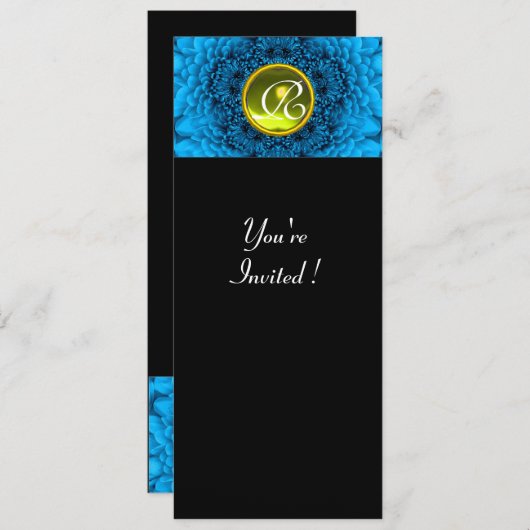 BLAUW DAHLIA, TOPAZ, heldergroen, zwart geel Kaart (Voorkant / Achterkant)