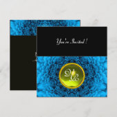 BLAUW DAHLIA, TOPAZ, heldergroen, zwart geel Kaart (Voorkant / Achterkant)