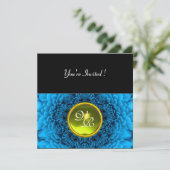 BLAUW DAHLIA, TOPAZ, heldergroen, zwart geel Kaart (Staand voorkant)