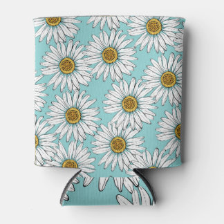 Blauw Daisy bloemmotief Blikjeskoeler