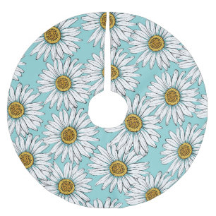 Blauw  Daisy bloemmotief Kerstboom Rok
