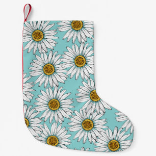Blauw Daisy bloemmotief Kleine Kerstsok