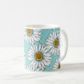 Blauw Daisy bloemmotief Koffiemok (Voorkant rechts)