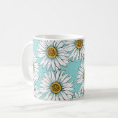 Blauw Daisy bloemmotief Koffiemok (Voorkant links)