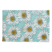 Blauw  Daisy bloemmotief Kussensloop (Achterkant)