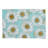 Blauw  Daisy bloemmotief Kussensloop (Voorkant)