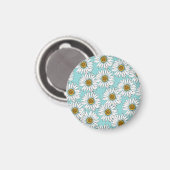 Blauw Daisy bloemmotief Magneet (Voorkant / Achterkant)