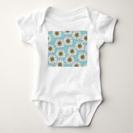 Blauw Daisy bloemmotief Romper (Voorkant)