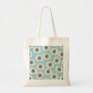 Blauw Daisy bloemmotief Tote Bag