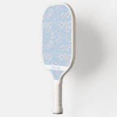 Blauw Daisy Bloempatroon Gepersonaliseerde naam Sc Pickleball Paddle (Links)