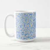 Blauw Daisy Bloempatroon Monogram Koffiemok (Links)