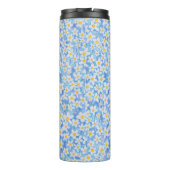 Blauw Daisy Bloempatroon Monogram Thermosbeker (Achterkant)