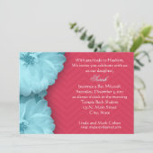 blauw daisy chevron kaart (Staand voorkant)