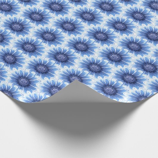 Blauw Daisy inpakpapier (Hoek)