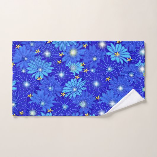  blauw Daisy-patroon Bad Handdoek (Handdoek)