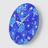 blauw Daisy-patroon Grote Klok (Hoek)