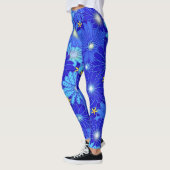 blauw Daisy-patroon Leggings (Links)