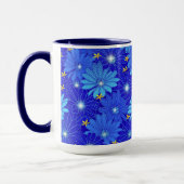 blauw Daisy-patroon Mok (Links)