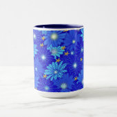 blauw Daisy-patroon Mok (Midden)
